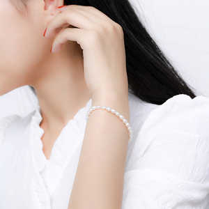 5-6mm Natural Freshwater Rice Shaped <b>Pearl</b> <b>Bracelet</b> <b>for</b> <b>Women</b> High-End Snowflake Design New Jewelry Wholesale - Product Image 5