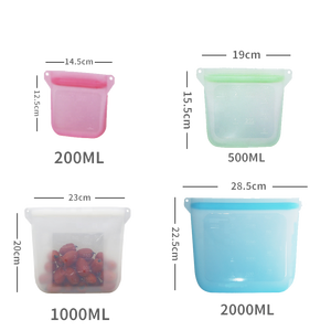 Sac de conservation alimentaire en silicone 1000/2000 ml, qualité alimentaire, réutilisable, sac en silicone réutilisable, sac alimentaire en silicone scellable - Product Image 2