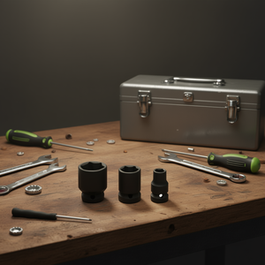 Jeu de clés à douille Fervi Impact, 3 pièces, métriques, à embout hexagonal - Product Image 3