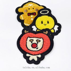 Custom Eco-Friendly Appliqued Flower & Heart Chenille Embroidery Patches Self-Adhesive for Clothing <b>Hats</b> & <b>Bags</b> - Product Image 2
