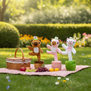 Cross-border Bestseller Plush Realistic Multi-Color Capybara Electric Rotating <b>Pole</b> Toy Plush Toy Sings and <b>Dances</b> - Product Image 1