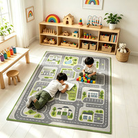 Tapis éducatif personnalisé avec logo, carte routière imprimée, lavable, antidérapant, tapis d'activités pour enfants, pour chambre d'enfant, salle de classe, tapis préscolaire