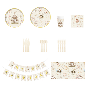 DAMAI - Decoraciones Personalizadas para Mesa de Fiesta, Platos, Vasos y Servilletas Desechables de Papel con Diseño de Hadas y Hongos - Product Image 4
