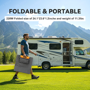 Générateur solaire portable 200W, pliable, étanche, alimentation électrique pour le camping, chargeur extérieur, kit complet de stockage d'énergie - Product Image 2