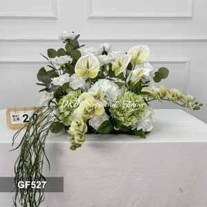 Ramo de Flores Artificiales Blancas y Verdes, Decoración para Eventos y Altares, Flores de Hortensia Artificiales al por Mayor, Ramo Decorativo para Pasillos - Product Image 2