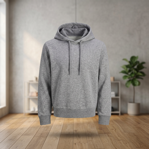 เสื้อฮู้ดดี้โอเวอร์ไซส์สำหรับคู่รัก เสื้อฮู้ดดี้หนานุ่มสไตล์วินเทจสำหรับฤดูหนาว ผ้าฝ้าย 100% พิมพ์ลายทอสีพื้น มีกระเป๋า - Product Image 2