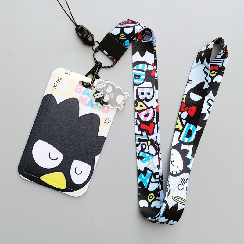 Accessories Cute Cartoon BADBADTZ-MARU Card Case Student ID Name Badge Card Holder Neck Lanyards Portable Student Bus Card Cover Image 5