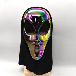 Masque de tête <span class=keywords><strong>d</strong></span>'<span class=keywords><strong>horreur</strong></span> sur le thème <span class=keywords><strong>d</strong></span>'Halloween, costume de fête, masque de farce avec voiles, capuche, masque de visage de <span class=keywords><strong>d</strong></span>émon hurlant, extraterrestre, fabricant de masques - Product Image 4