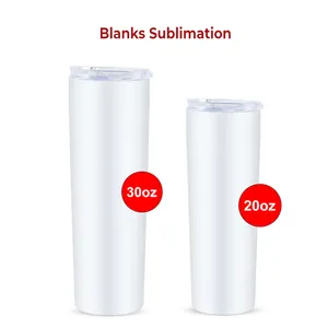 Tùy Chỉnh 20Oz 30Oz Đôi Tường Chân Không Cách Nhiệt Thép Không Gỉ Thẳng Skinny Thăng Hoa Cốc Cốc Với Rơm - Product Image 3