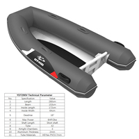 Bote Inflable Plegable Versátil de PVC para Pesca y Surf, Marca Leisure Offshore, Nuevo, con Motor Fuera de Borda, Batería E60 de 3kw