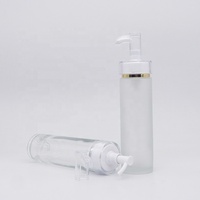 100ml 120ml 150ml bouteille en verre transparent givré cosmétique bouteilles de pompe à Lotion avec couvercles de pompe en acrylique or argent