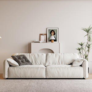 Ensemble de canapés italiens minimalistes à trois places <span class=keywords><strong>Baxter</strong></span> en tissu givré motif d'oreille d'éléphant pour petits salons appartements - Product Image 3