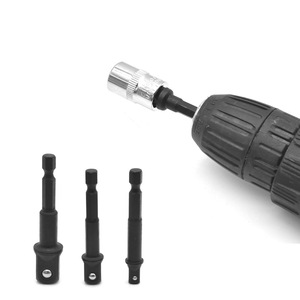 ZHCY Hex Shank To Square <b>Extension</b> Sleeve Drill Connector Electric Wrench <b>Socket</b> Adapter Pistol Drill Steel Gear - Product Image 3