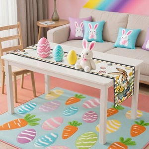 <b>Easter</b> Theme <b>Table</b> <b>Cloth</b> 33x183cm Theme Party Dinner Canvas Material Tablecloth Custom - Product Image 3