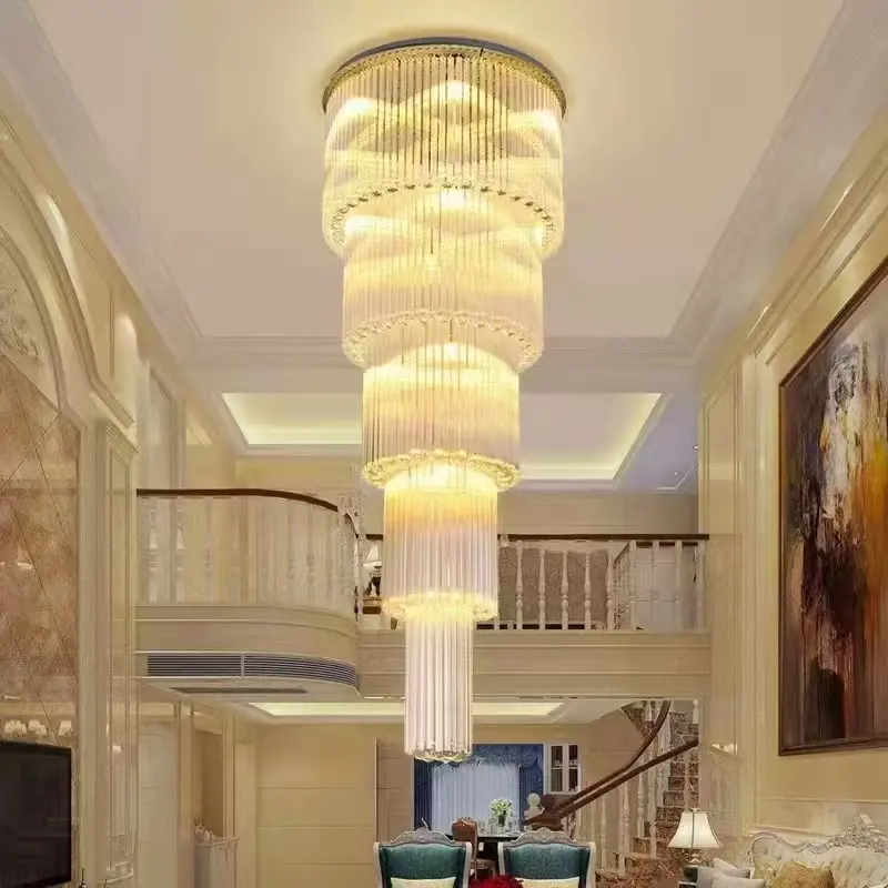 आधुनिक चैंडलियर होटल सीढ़ियों लक्जरी कला ग्लास लंबे प्रकाश विला