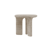 Table d'appoint sculpturale en travertin bio Dream Home, style moderne minimaliste, en pierre naturelle, pour salon, chambre, hôtel
