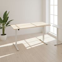 Bureau debout électrique moderne et durable, réglable en hauteur, construction en fer et bois, fixation murale, usage commercial, export direct usine