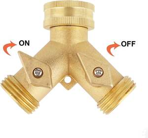 Tubo da giardino in rame 2 vie Splitter in ottone tubo da giardino <span class=keywords><strong>rubinetto</strong></span> Splitter per irrigazione acqua da giardino - Product Image 3