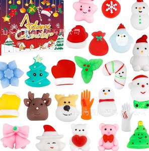 Nouvelle boîte surprise de 24 squishies anti-stress de Noël, calendrier déchirable amusant pour le compte à rebours de Noël, jouet anti-stress - Product Image 3