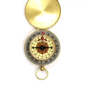 wholesale high quality nautical antique brass ship survival outdoor travel compass