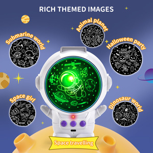 Projecteur d'étoiles lumineux pour chambre d'enfant, projecteur d'étoiles coloré, astronaute spatial, veilleuse étoilée, jouet avec câble USB - Product Image 3