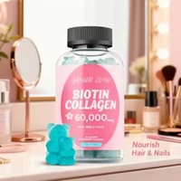 Complément alimentaire en marque privée OEM, gommes à la biotine et à la kératine, collagène, vitamines, gommes à la biotine pour la croissance des cheveux, vente en gros
