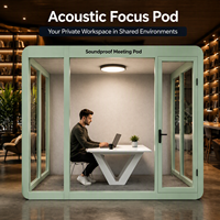 Cabine de bureau acoustique spacieuse insonorisée, studio de diffusion en direct, salle d'enregistrement silencieuse portable, cabine de réunion modulaire