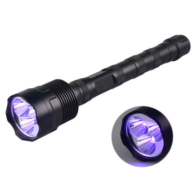 High Power 45W 365nm UV Black Light LED Flashlight Geocaching Fluorescent Minerals Glow Rechargeable LED Lamp Torch
