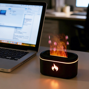 Flame Aroma Essential <b>Oil</b> <b>Diffuser</b> Desktop Seven Color Lights Simulation Fireplace <b>Diffuser</b> for Home Office - Product Image 6