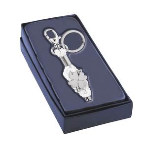 Llavero de Aleación con Mosquetón, Diseño de Trébol de Cuatro Hojas, Cordón Blanco Personalizado para Coches, Llavero Elegante y Ligero de Metal de Zinc y Hierro - Product Image 3