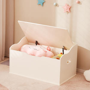 EDULAND Armoire moderne sûre et durable étagère en bois <span class=keywords><strong>blanc</strong></span> pour ranger les jouets des tout-petits organisateur de boîte pour le salon des enfants et des bébés - Product Image 2