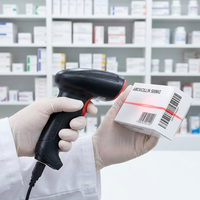 Escáner de Código de Barras Inalámbrico CMOS 2D, Lector de Códigos QR, Data Matrix, PDF417, para Gestión de Inventario Médico y Hospitalario