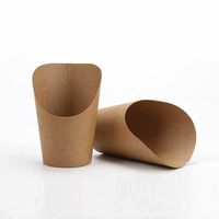 Gobelet en papier kraft biseauté personnalisable pour frites, patates douces, glaces et gaufres aux œufs