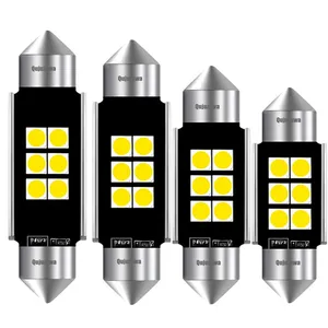 Araba C5W LED ampul Canbus İç okuma lambası Festoon 6SMD 3030 31mm 36mm 39mm 41mm Festoon LED kubbe ışıkları