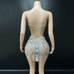 Y5185-B Novance prodotti di tendenza 2025 cristallo abiti da Club <span class=keywords><strong>Sexy</strong></span> <span class=keywords><strong>abbigliamento</strong></span> donna abito da sera corto Chic per la festa di compleanno - Product Image 6