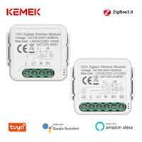 Module d'interrupteur intelligent à gradation Tuya ZigBee 1 2 Gang AC 100-240V Alexa Google, Module de relais à gradation