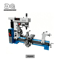 Tour-fraiseuse-perceuse de table haute précision HQ500 pour métaux, 3-en-1, 220V/380V MT4