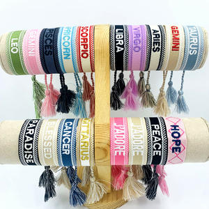 צמיד מתכוונן צמיד צמידים קסם צמידי שרשרת לוגו מותאם אישית רקמה ארוגים מתכווננת צמיד - Product Image 2