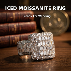 Hot Popular Cross Hiphop Iced Baguette Brilliant Cut Claw Setting D Color VVS Moissanite 925 <b>Silver</b> GRA Certified Cuban <b>Ring</b> <b>Men</b> - Product Image 2