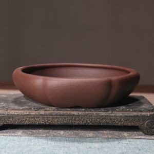 Pot à bonsaï en argile violette, forme octogonale en forme de pétale, petit pot d'intérieur, style zen chinois - Product Image 1