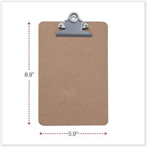 Petit porte-documents universel brun en carton rigide, capacité de 0,75 po, capacité de 5 x 8 feuilles, fabriqué en plastique durable - Product Image 3