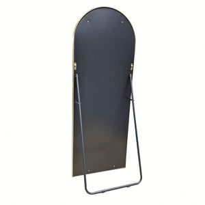 Miroir sur pied ou mural, grand, long, surélevé, avec cadre en métal doré, design arqué personnalisé - Product Image 6