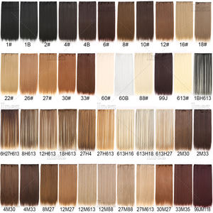 Clip recto largo sintético <span class=keywords><strong>en</strong></span> extensión de cabello de una pieza 5 Clips cabello falso cabello resistente al calor - Product Image 5