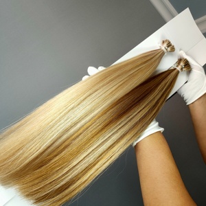 โรงงานขายส่งผมต่อแบบ I Tip ผมแท้คุณภาพพรีเมียมแบบ Double Drawn ไม่ผ่านการแปรรูป ผมเวอร์จินแบบ I Tip ต่อผมด้วยเคราติน ผมแท้รัสเซีย - Product Image 2