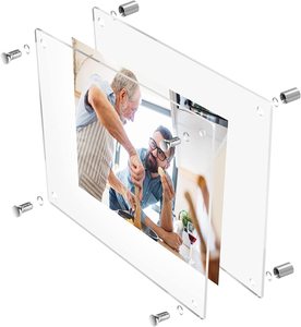 Tùy chỉnh A4 A5 A3 rõ ràng Acrylic hình ảnh/giấy chứng nhận/khung ảnh hiện đại Thiết kế vuông kim loại nhựa treo tường logo bao gồm - Product Image 6