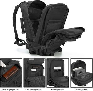 Tactical <b>Backpack</b> 45L Cordura Molle Waterproof Hydration Bladder Compatible Outdoor Patrol Hiking Hunting Daypack For <b>Men</b> Large - Product Image 2