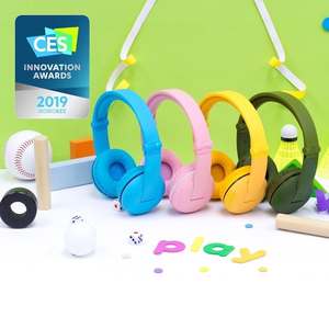 หูฟังบลูทูธตัดเสียงรบกวนสำหรับเด็ก BuddyPhones ลดราคาพิเศษ หูฟังสเตอริโอไร้สาย แบตเตอรี่ใช้งานได้นาน เหมาะสำหรับการเดินทาง การเรียน และการเล่นเกม - Product Image 1