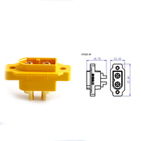 Conector Macho Original Amass Amarillo XT60E1-M para Montaje en Panel, para Modelos RC
