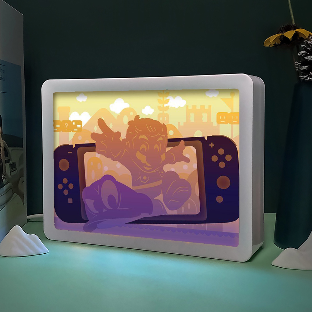 Nintendo Switch Games Paper Cut Light Box - Eco-Friendly Decor
