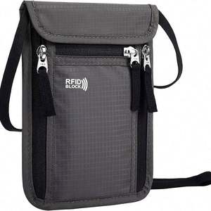 Muestra Gratuita, Cartera con Bloqueo RFID al por Mayor, Bolsa de Viaje para el Cuello, Porta Pasaportes para Mujeres y Hombres - Product Image 1